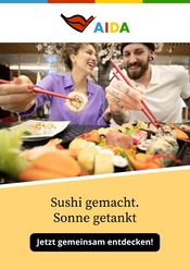 Aktueller AIDA Reise Prospekt in Rochlitz und Umgebung, "Sushi gemacht. Sonne getankt" mit 1 Seite, 01.07.2025 - 31.07.2025