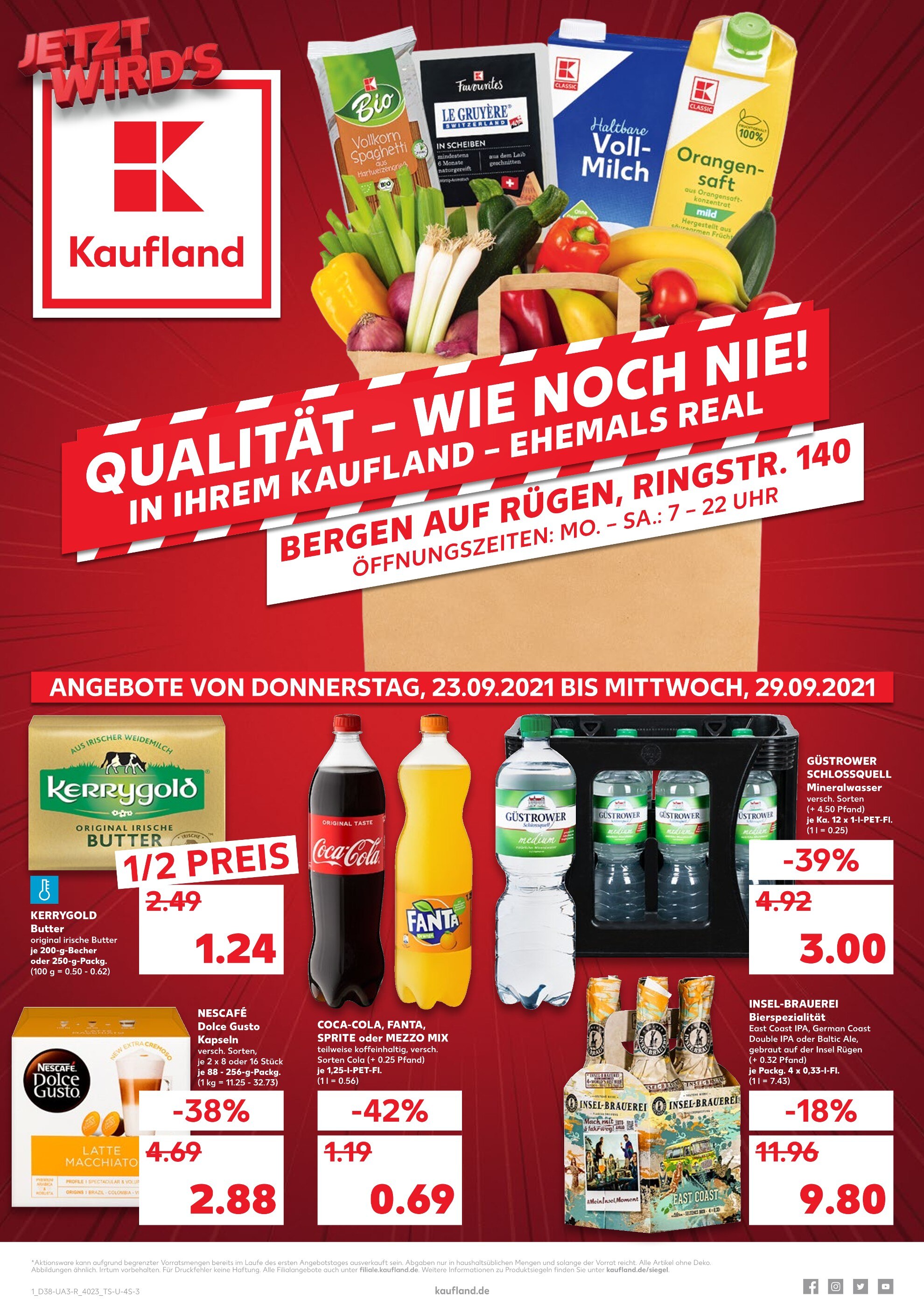 Kaufland Prospekt für Middelhagen mit 44 Seiten Kaufland Prospekt für Middelhagen: "SPAREN WIE NOCH NIE!", 44 Seiten, 23.09.2021 - 29.09.2021