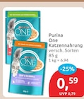 Katzennahrung von Purina One für 0,59 € bei budni im Angebot Katzennahrung von Purina One im aktuellen budni Prospekt
