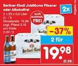 Jubiläums Pilsener oder Alkoholfrei im Angebot bei Netto Marken-Discount in Strausberg Jubiläums Pilsener oder Alkoholfrei Angebote von Berliner Kindl bei Netto Marken-Discount Strausberg für 19,98 €
