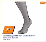 Collant sculptant Kate Legwear Tummy Control 20 deniers - Kate Legwear en promo chez Action La Rochelle à 2,98 €