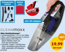 Handstaubsauger von Cleanmaxx im aktuellen Penny-Markt Prospekt für 19.99€