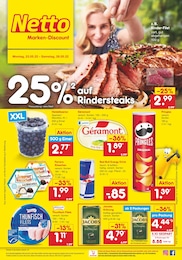 Netto Marken-Discount Prospekt für Großbothen: 25% auf Rindersteaks, 41 Seiten, 23.05.2022 - 28.05.2022