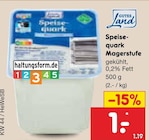 Speisequark Magerstufe von Gutes Land für 1,00 € bei Netto Marken-Discount im Angebot Speisequark Magerstufe von Gutes Land im aktuellen Netto Marken-Discount Prospekt
