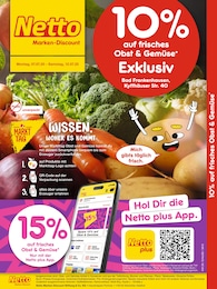Netto Marken-Discount Prospekt für Bad Frankenhausen mit 2 Seiten Netto Marken-Discount Prospekt für Bad Frankenhausen: "10% auf Obst & Gemüse", 2 Seiten, 07.07.2025 - 12.07.2025