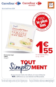 Prospectus Carrefour Market de la semaine "Prix le plus bas" avec 1 pages, valide du 04/03/2024 au 30/12/2024 pour Saint-Bonnet-en-Champsaur et alentours