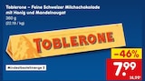 Feine Schweizer Milchschokolade mit Honig und Mandelnougat Angebote von Toblerone bei Netto Marken-Discount Krefeld für 7,99 €