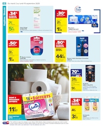 Prix et réduction Mouchoirs dans le prospectus Carrefour en cours Offre Mouchoirs dans le catalogue Carrefour du moment à la page 44