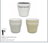 Gobelet en grès empilable en promo à 1,00 € chez Intermarché Gobelet en grès empilable dans le catalogue Intermarché