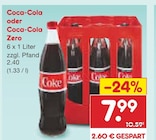 Aktuelle Coca Cola Zero Angebote bei Netto Marken-Discount in Braunschweig Aktuelles Coca-Cola oder Coca-Cola Zero Angebot bei Netto Marken-Discount in Braunschweig ab 7,99 €