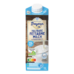 Haltbare fettarme Milch