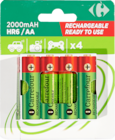 SUR TOUTES LES PILES RECHARGEABLES ET CHARGEURS - CARREFOUR ET ENERGIZER en promo chez Carrefour Paris