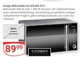 Design-Mikrowelle mit Grill MG 20 C im Angebot bei GLOBUS in Hanau Design-Mikrowelle mit Grill MG 20 C Angebote von Caso bei GLOBUS Hanau für 89,99 €
