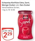 Konfitüre Extra Samt Weniger Zucker im Angebot bei GLOBUS in Hofheim Konfitüre Extra Samt Weniger Zucker Angebote von Schwartau bei GLOBUS Hofheim für 2,29 €