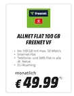 Allnet Flat 100 GB Freenet VF von freenet im aktuellen MediaMarkt Saturn Prospekt für 49,99 €