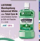 Mundspülung Advanced White oder Total Care von LISTERINE im aktuellen V-Markt Prospekt für 3,00 €