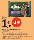 Sachets repas pour chat - ULTIMA en promo à 1,50 € chez E.Leclerc Sachets repas pour chat - ULTIMA dans le catalogue E.Leclerc
