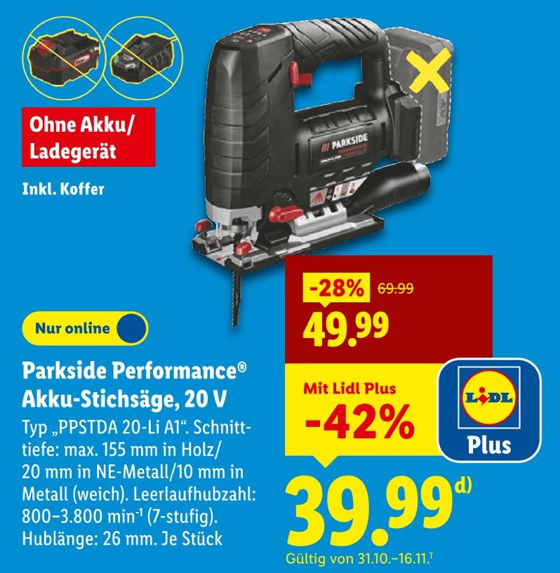 Akku-Stichsäge, 20 V