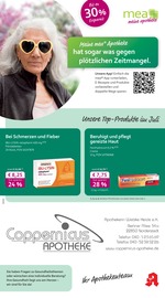 mea - meine apotheke Apotheke Prospekt der aktuellen Woche mit 4 Seiten, gültig von 01.07.2025 bis 31.07.2025, in Bönningstedt und Umgebung Aktueller mea - meine apotheke Apotheke Prospekt in Bönningstedt und Umgebung, "Unsere Juli-Angebote" mit 4 Seiten, 01.07.2025 - 31.07.2025