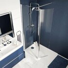 Paroi de douche à l'italienne fixe avec volet l.80+45 x H.195 cm, verre transparent, profilés alu chrome, GoodHome Ledava - GoodHome en promo chez Castorama Alfortville à 179,90 €