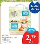 Hygiene-Streu von Attica für 2,79 € bei budni im Angebot Hygiene-Streu von Attica im aktuellen budni Prospekt
