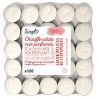 Lot de 100 bougies chauffe-plat blanches - SIMPL dans le catalogue Carrefour