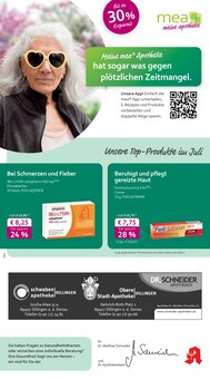 Aktueller mea - meine apotheke Prospekt "Unsere Juli-Angebote" Seite 1 von 4 Seiten für Dillingen