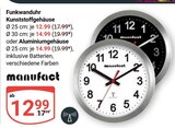 Funkwanduhr Kunststoffgehäuse Ø 25 cm im Angebot bei GLOBUS in Gießen Funkwanduhr Kunststoffgehäuse Ø 25 cm Angebote von manufact bei GLOBUS Gießen für 12,99 €