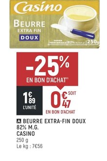 Vival La Courneuve - Beurre extra-fin doux 82% M.G. Promo Beurre extra-fin doux 82% M.G. dans le catalogue Vival "Vival 20 ans" à La Courneuve