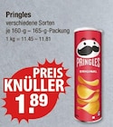 verschiedene Sorten von Pringles im aktuellen V-Markt Prospekt für 1,89 €