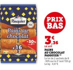 Pains au chocolat - PASQUIER - Hyper U à Alès Pains au chocolat - PASQUIER en promo chez Hyper U Alès à 3,36 €