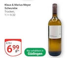 Scheurebe von Klaus & Marius Meyer für 6,99 € bei GLOBUS im Angebot Scheurebe von Klaus & Marius Meyer im aktuellen GLOBUS Prospekt