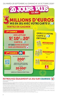 Catalogue U Express de la semaine 42, "LES 20 JOURS PLUS", page 2, 06/10/2026 - 18/10/2026 Prospectus U Express en cours, "LES 20 JOURS PLUS", page 2 sur 16