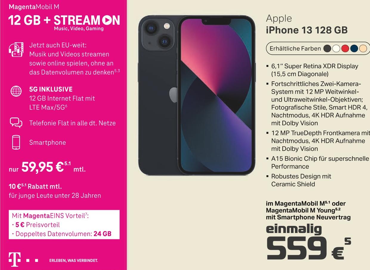 cosmophone Hannover - iPhone 13 128 GB iPhone 13 128 GB Angebot bei cosmophone Hannover im Prospekt Aktuelle Angebote