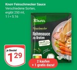 Aktuelles Feinschmecker Sauce Rahmsauce zu Braten Angebot bei GLOBUS in Rostock ab 1,29 €