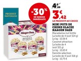 Mini pots de crème glacée - HAAGEN DAZS en promo chez U Express Saint-Étienne à 3,42 €