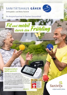 Aktueller Sanitätshaus Gäher GmbH & Co. KG Prospekt "Fit und mobil durch den Frühling" Seite 1 von 6 Seiten