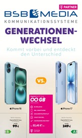BSB mobilfunk Elektromärkte Prospekt der aktuellen Woche mit 8 Seiten, gültig von 01.11.2025 bis 30.11.2025, in Rostock und Umgebung Aktueller BSB mobilfunk Elektromärkte Prospekt in Rostock und Umgebung, "GENERATIONEN-WECHSEL" mit 8 Seiten, 01.11.2025 - 30.11.2025