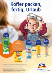 Dusche im dm-drogerie markt Prospekt in Baden-Baden Aktueller dm-drogerie markt Prospekt mit Dusche, "Koffer packen, fertig, Urlaub", Seite 1