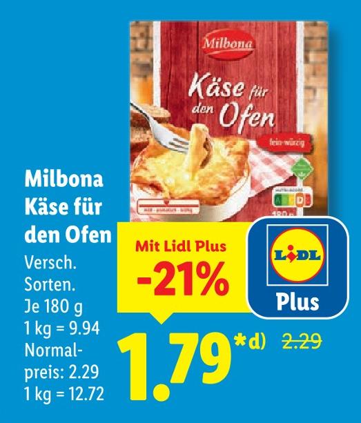 Käse für den Ofen