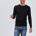 Pull droit col rond coton mélangé noir homme - La Halle Pull droit col rond coton mélangé noir homme à 12,99 € dans le catalogue La Halle