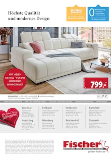 Couch im Polstermöbel Fischer Prospekt "Bester Preis" mit 10 Seiten (Nürnberg)