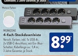 4-fach-Steckdosenleiste von WORKZONE im aktuellen ALDI SÜD Prospekt für 
