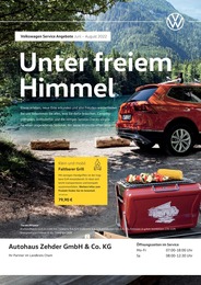 Volkswagen Prospekt für Cham, Oberpf mit 1 Seite Volkswagen Prospekt für Cham, Oberpf: Endlich wieder Sommer, 1 Seite, 01.06.2022 - 31.08.2022