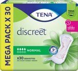 Serviettes Hygiéniques Discreet Normal X30 - TENA en promo à 1,38 € chez Intermarché Super Serviettes Hygiéniques Discreet Normal X30 - TENA dans le catalogue Intermarché Super
