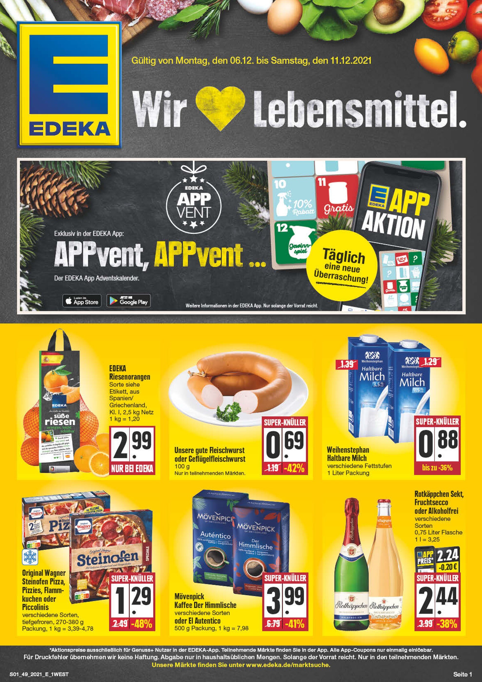 EDEKA Prospekt für Würzburg mit 28 Seiten EDEKA Prospekt für Würzburg: "Top Angebote!", 28 Seiten, 06.12.2021 - 11.12.2021