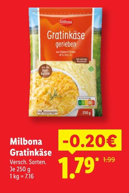 Gratinkäse gerieben