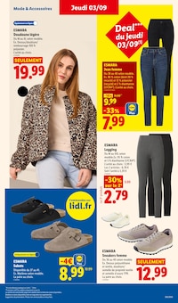 Promotion Legging dans le prospectus Lidl, valable du 03/09/2026 au 09/09/2026 Promo Legging dans le catalogue Lidl du moment à la page 43