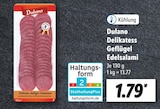 Delikatess Geflügel Edelsalami bei Lidl im Prospekt "LIDL LOHNT SICH" für 1,79 €
