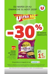Prospectus Super U à Arvert, "QUINZAINES DES PRIX ULTRA BAS : SPÉCIAL RENTRÉE", 1 page de promos valables du 19/08/2025 au 30/08/2025